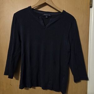 Jones New York Navy - Top - Large - 3/4 sleeves